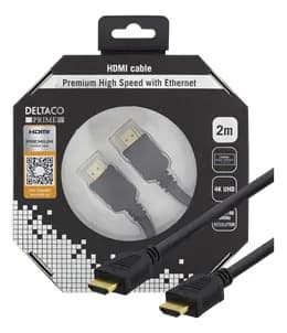 Deltaco HDMI 1.4b -kaapeli jossa Ethernet, 4K, 2 m, musta