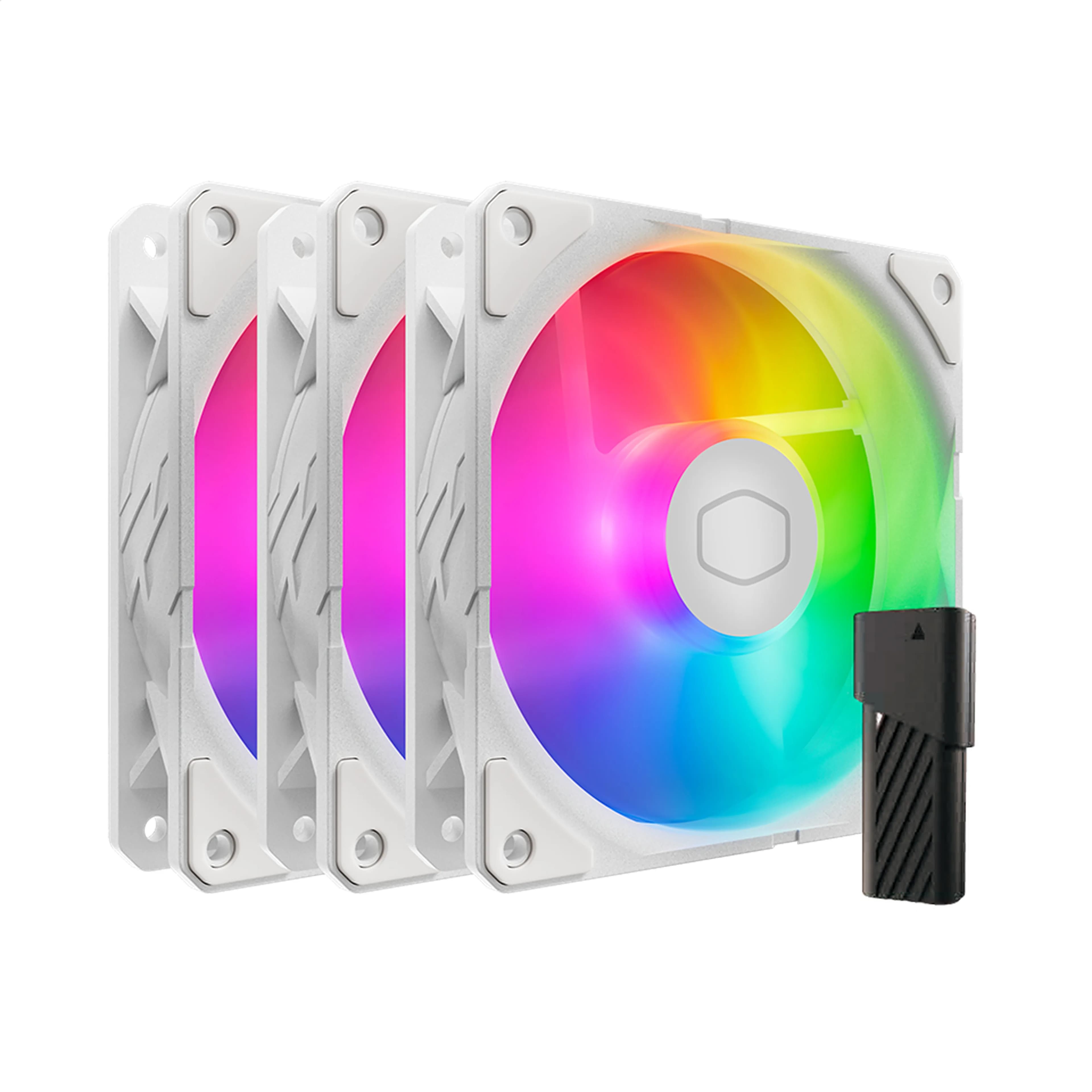 Cooler Master SickleFlow Edge 120, 120 mm, PWM, Silmukkadynaaminen laakeri, ARGB -tuuletinsarja, 3 kpl, valkoinen