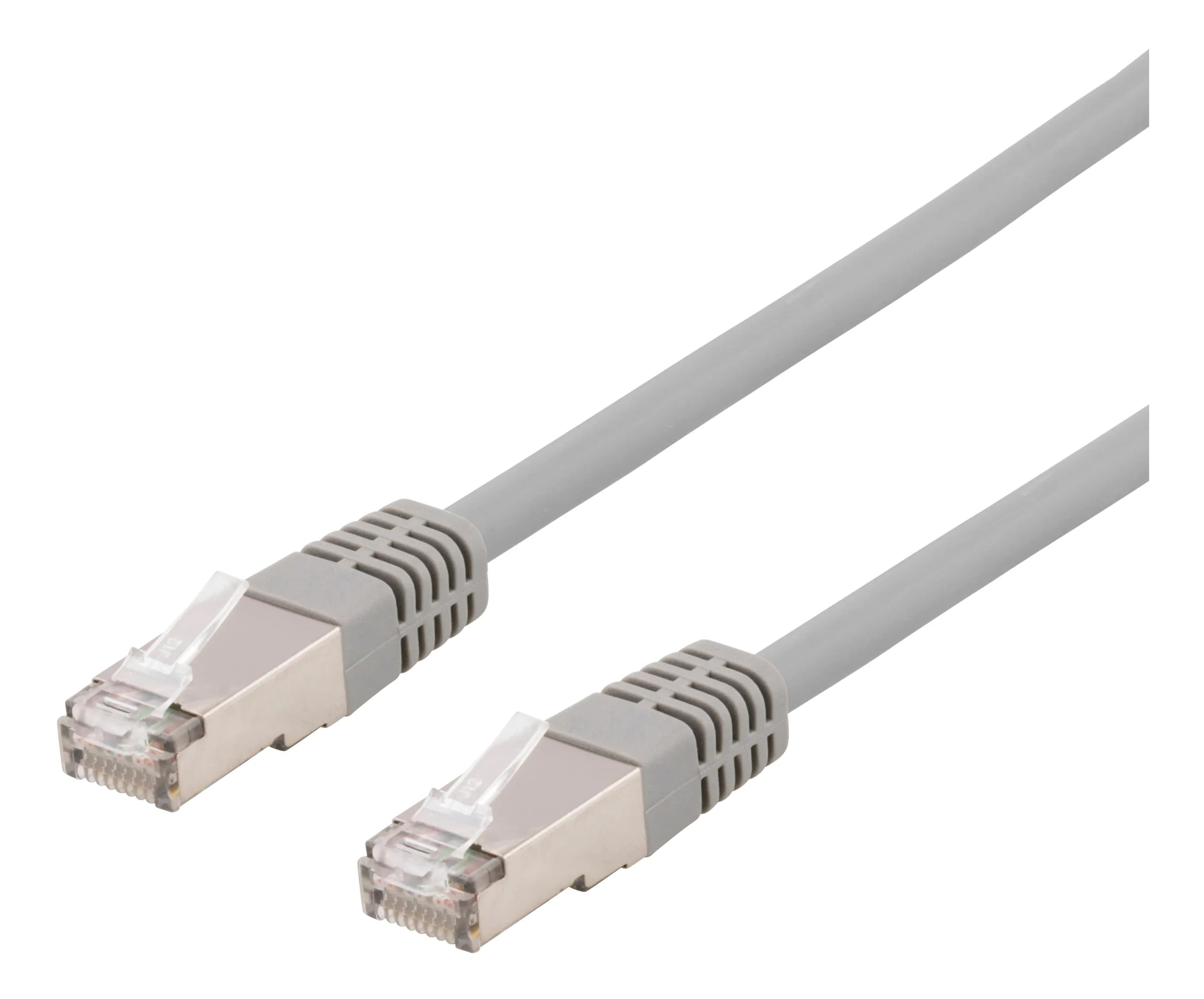 Deltaco Cat6 S/FTP RJ45 0.5m -verkkokaapeli, harmaa