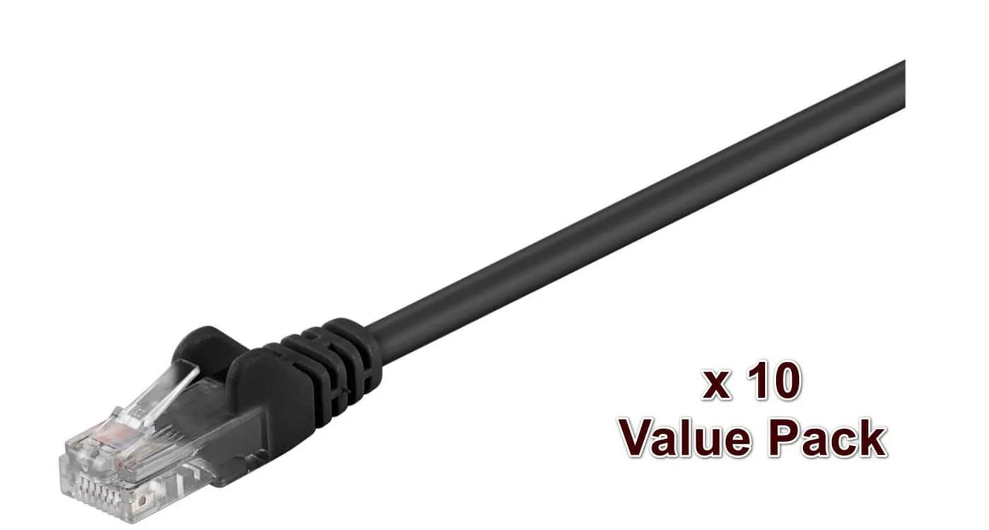 MicroConnect Cat5e UTP RJ45 5m -verkkokaapeli, musta
