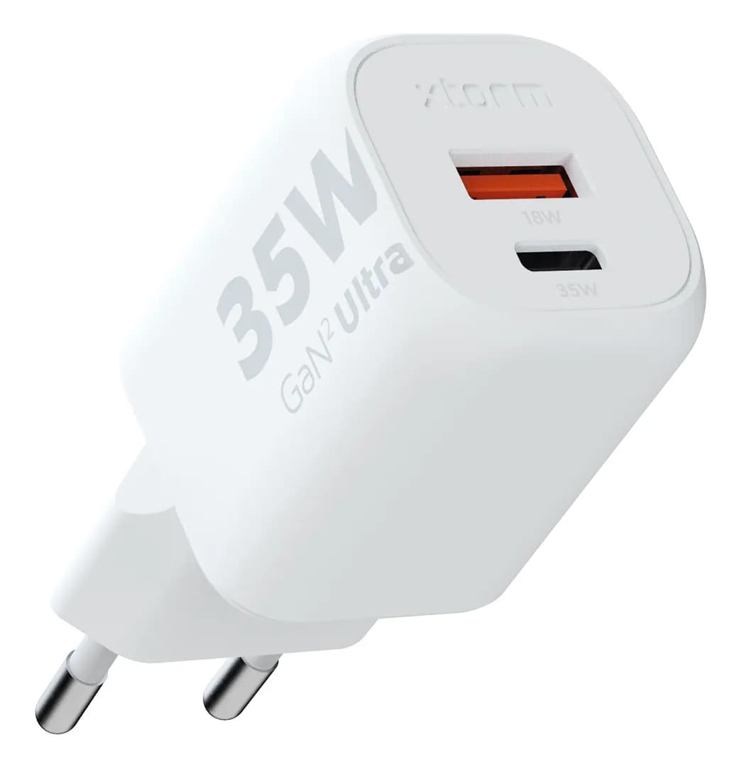 Xtorm 35W GaN2 Ultra Kotilaturi USB-C PD/USB-A -laturi, Valkoinen