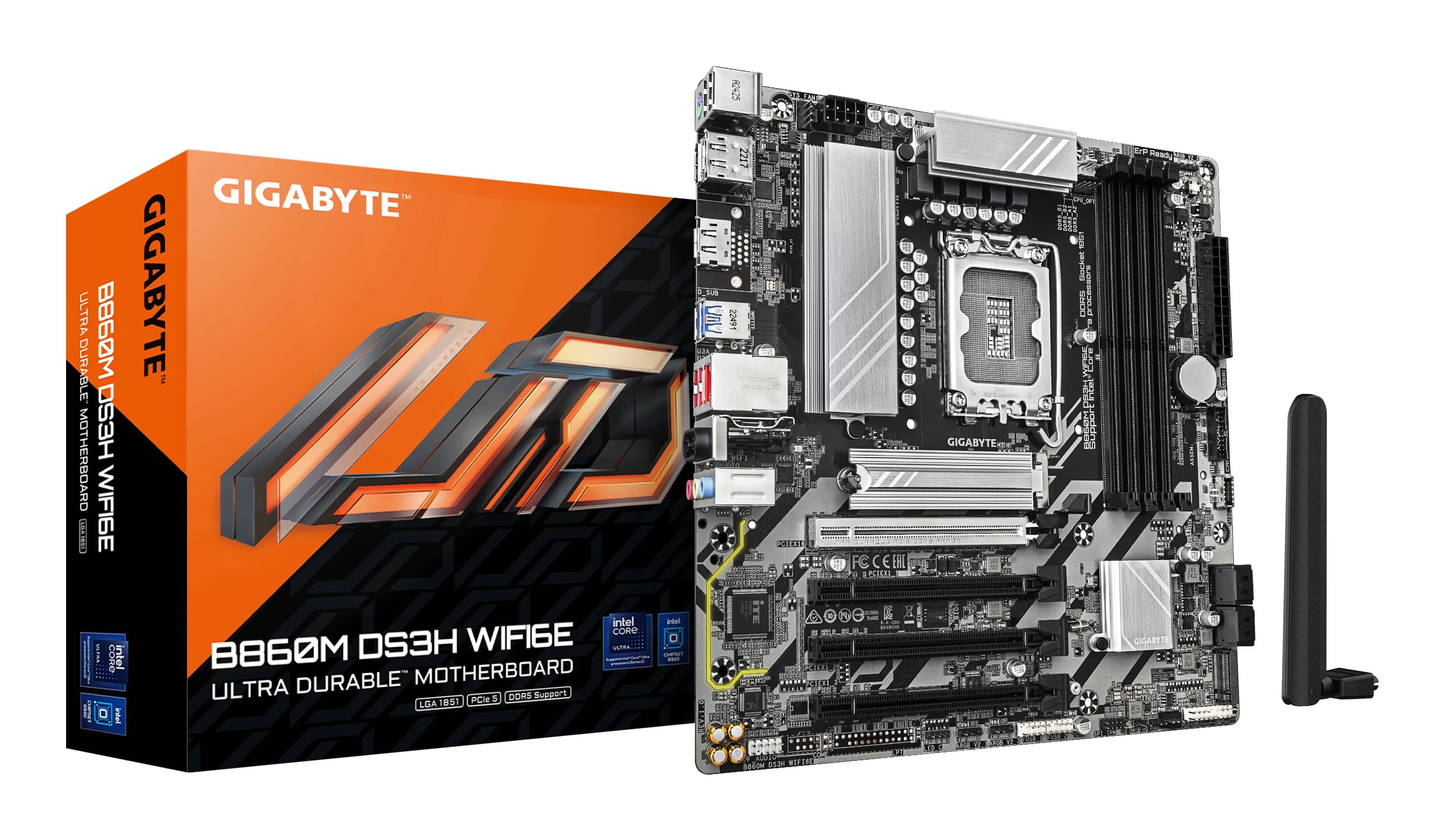 Gigabyte B860M DS3H Wi-Fi 6E LGA1851 mATX -emolevy