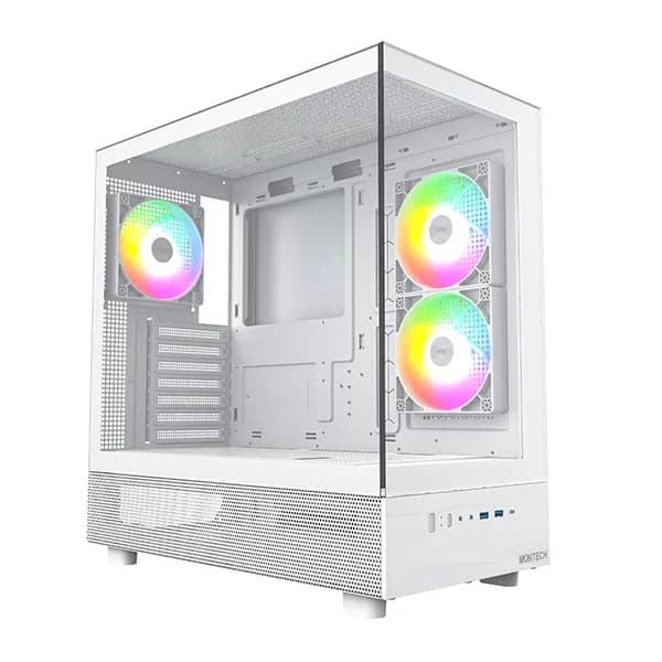 MONTECH XR (W) -miditornikotelo RGB-valaistuksella, valkoinen