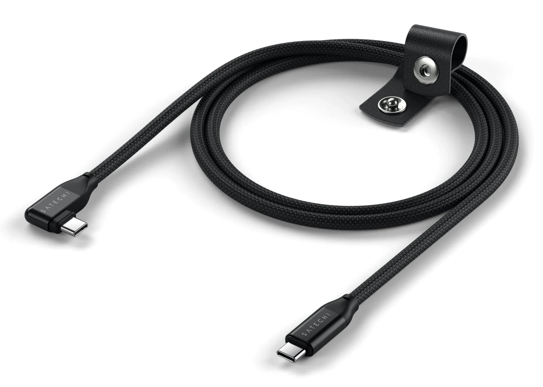 Satechi Right Angle USB-C -kaapeli, 240 W, 1 m, musta
