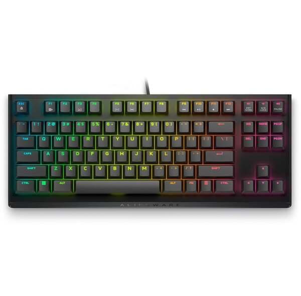 Alienware AW420K Tenkeyless -mekaaninen ergonominen pelinäppäimistö, Cherry MX Red, musta