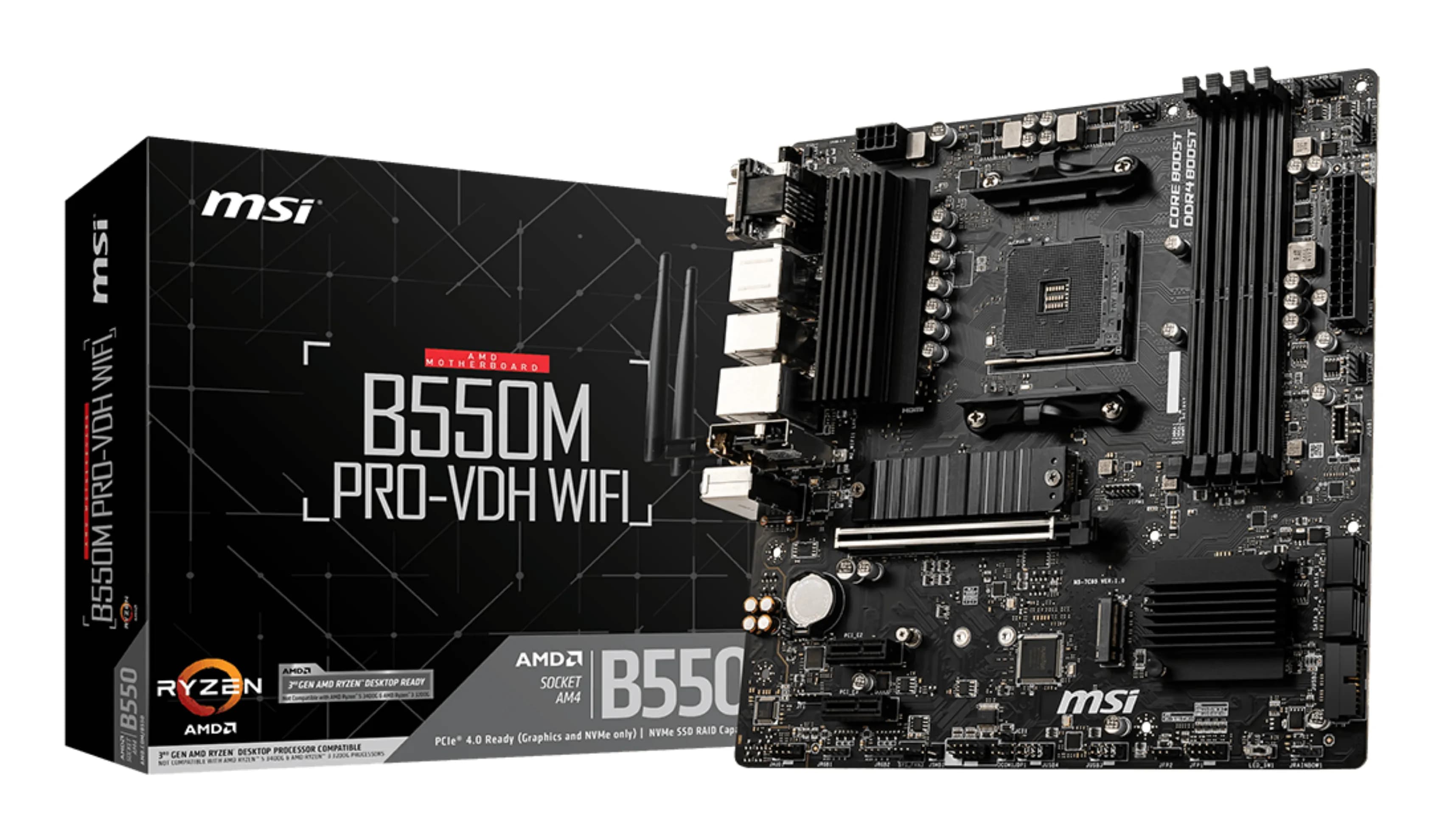 MSI B550M PRO-VDH WIFI AM4 mATX -emolevy