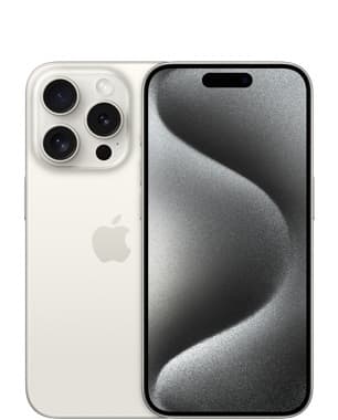 Kunnostettu iPhone 15 Pro 128 Gt, valkotitaani (Hyvä kunto)