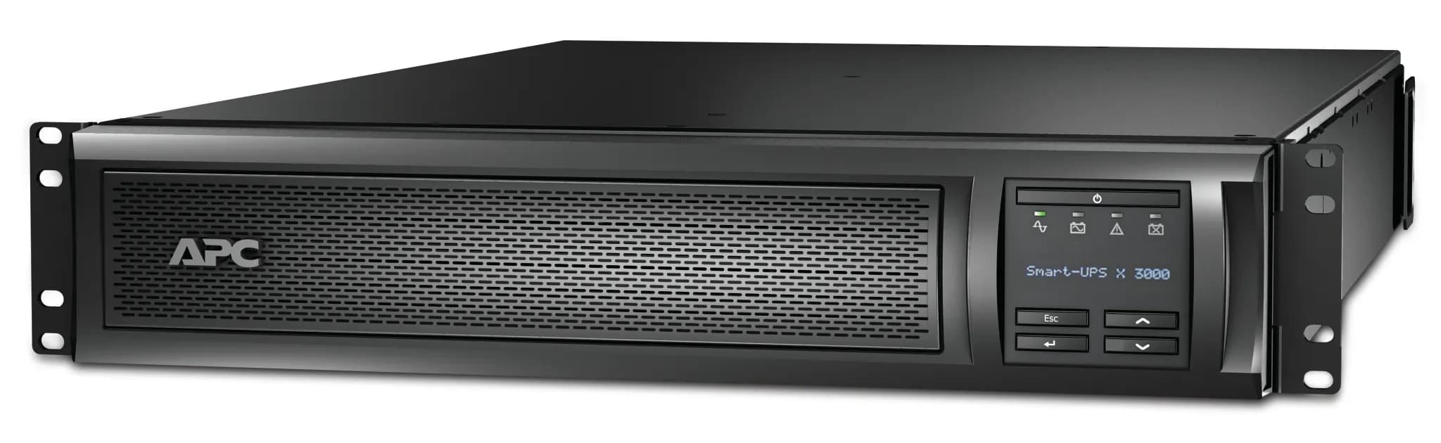 APC Smart-UPS 3000 VA / 2700 W 6 min (18 min @50 %) 230 V Line-InterActive Tower/2U 19" Rackmount Extended RUntime UPS. Lähtöliitynnät 8 x IEC C13 + 1