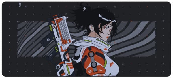 Mighty Setup Armory Girl -pelihiirimatto, 900x400 mm, oranssi