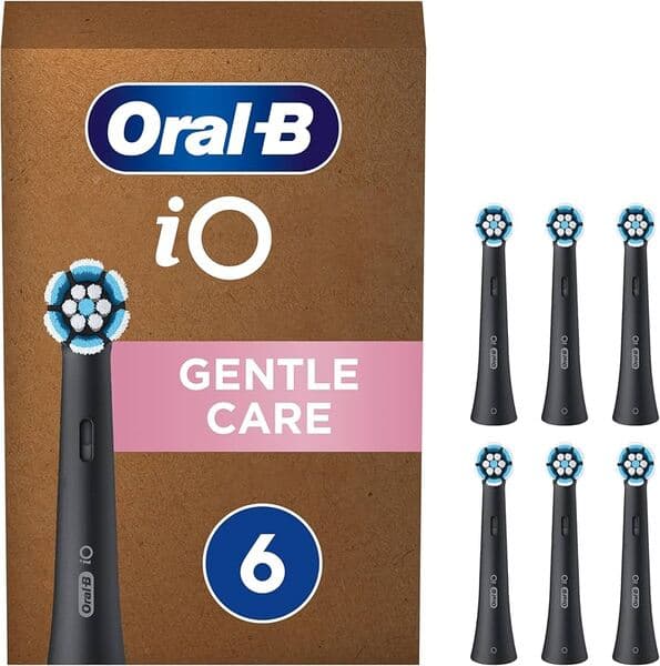 Oral-B iO Gentle Care 6 kpl -vaihtoharjaspäät, Musta
