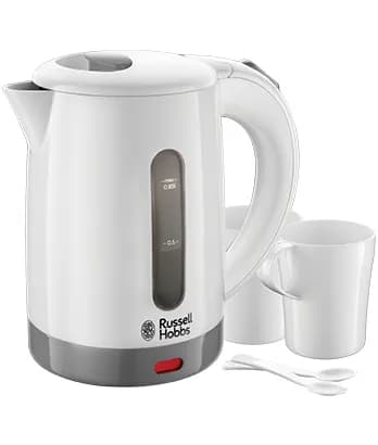 Russell Hobbs Travel Kettle -vedenkeitin, 0,85 l, 1000 W, valkoinen