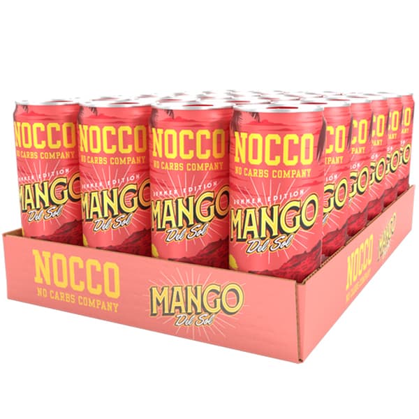 NOCCO BCAA Mango Del Sol -energiajuoma 330 ml 24-pack