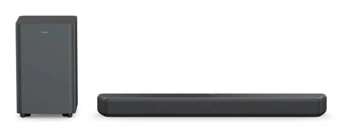 Philips TAB5601/10, 2.1, Dolby Digital Plus, DTS Digital Surround, DTS Virtual:X soundbar -äänijärjestelmä, langattomalla subwooferilla, harmaa