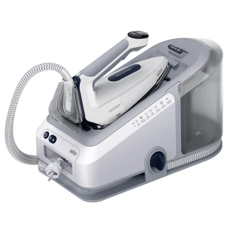 Braun CareStyle 7 Pro IS 7262 -höyrysilityskeskus, 2700 W, 7,5 bar, 2 l, valkoinen/harmaa
