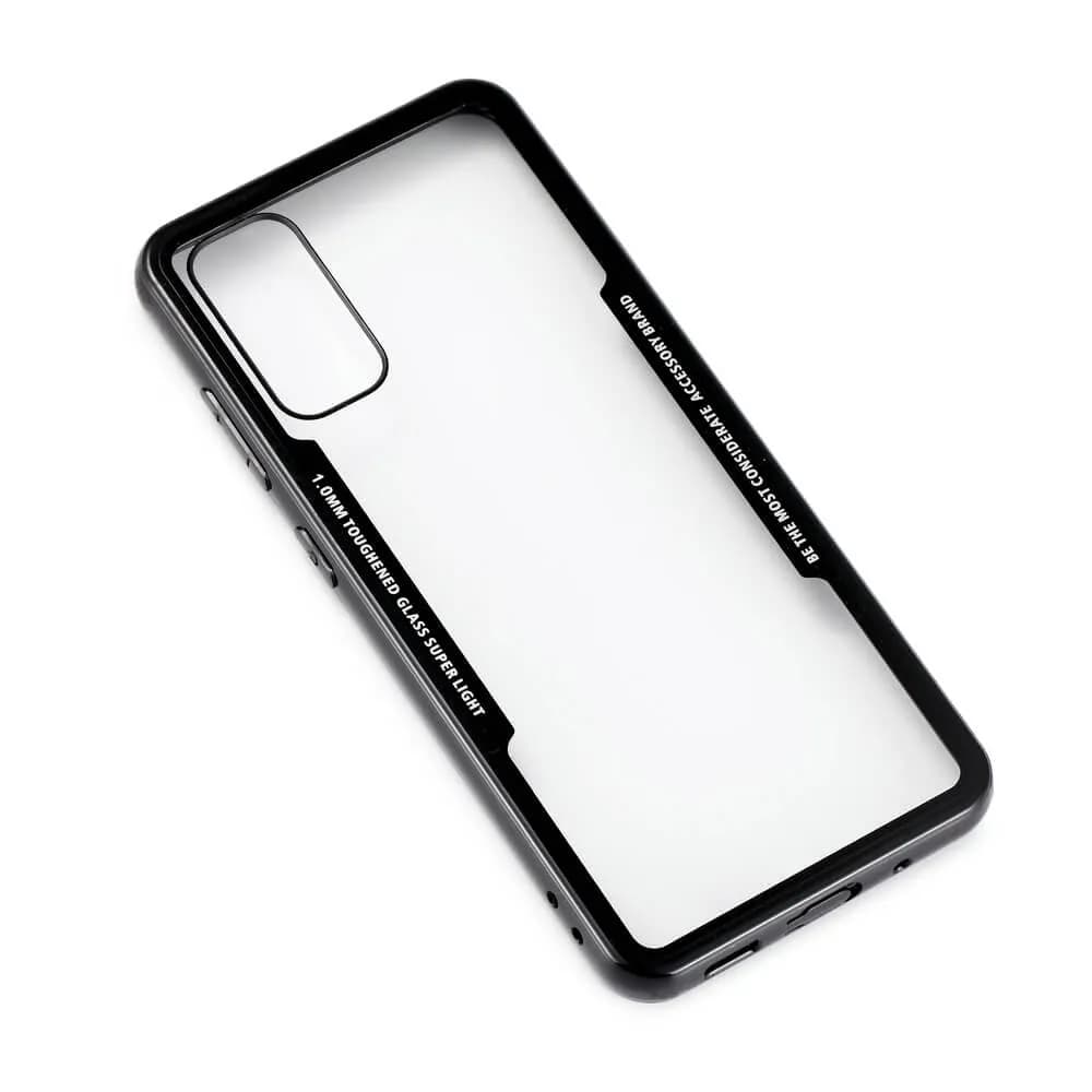 GEAR Tempered Glass Case, Galaxy S20+ -suojakuori, Musta