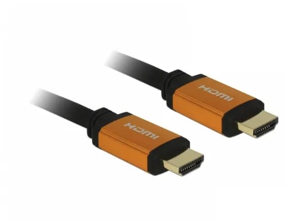 DeLOCK HDMI 2.1 Flat -kaapeli, jossa 8K, 2 m, musta