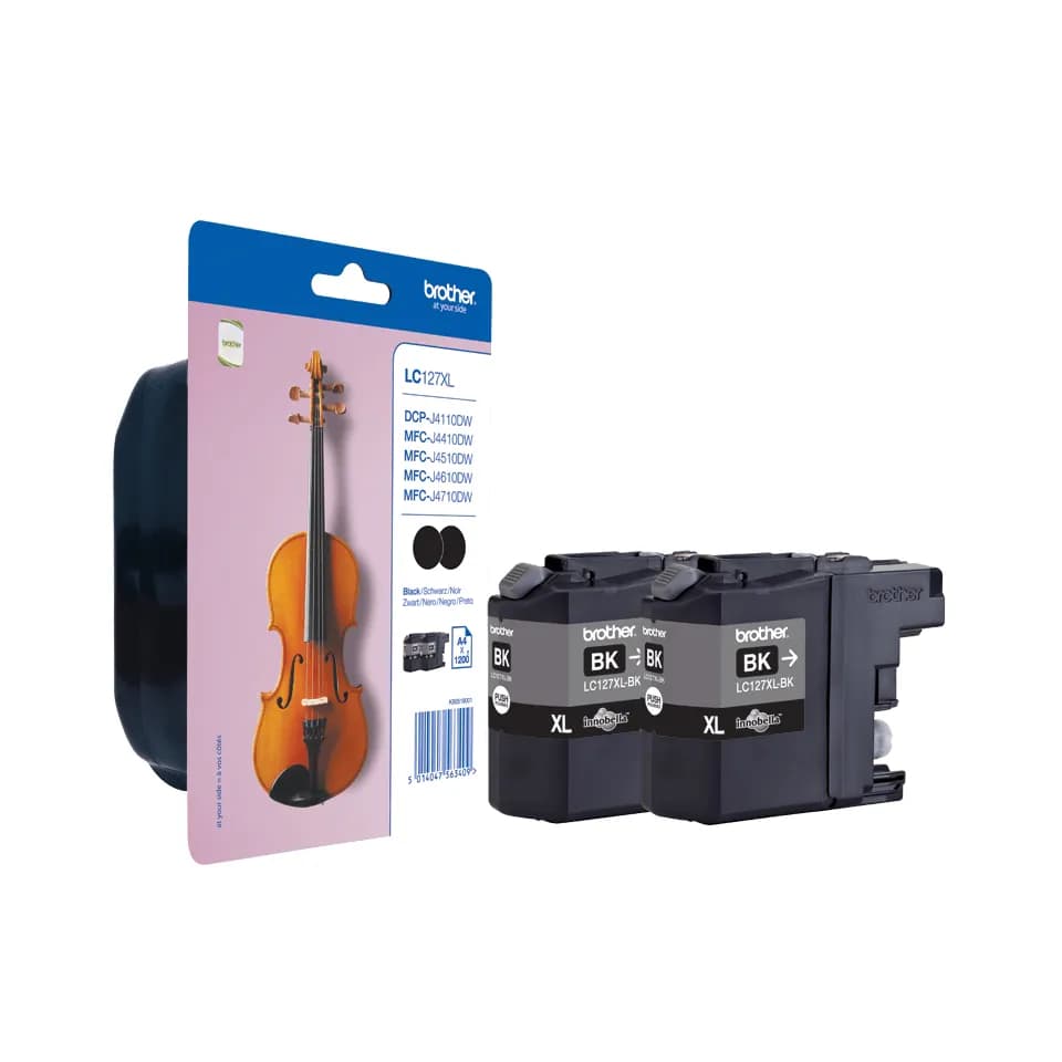 Brother LC-127XL-mustekasettipakkaus, musta, 2 kpl