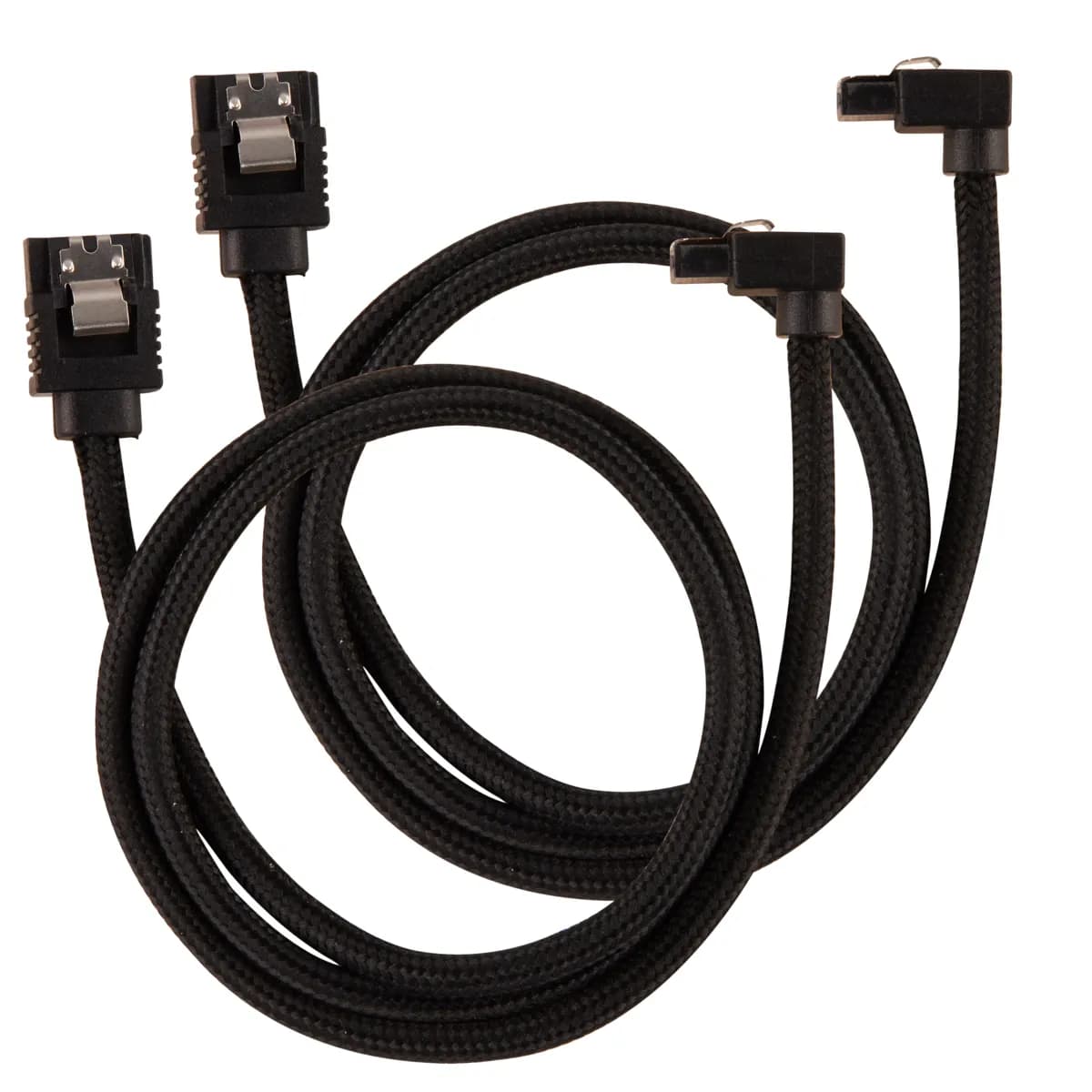 CORSAIR Premium Sleeved SATA Data Cable Set with 90degree Connectors Black 60cm