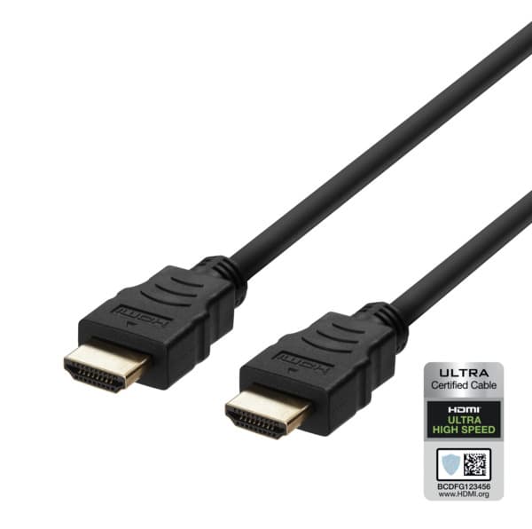 Deltaco HU-30-R HDMI 2.1 -kaapeli, 8K, jossa Ethernet, 3 m, musta