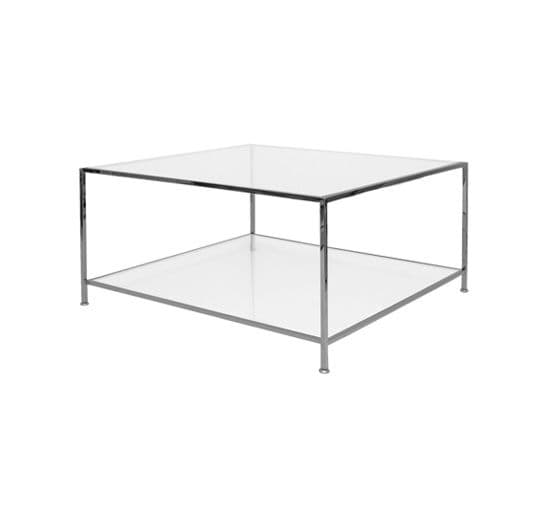 Big Square Coffee Table Black Chrome