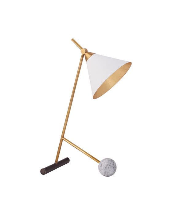 Cleo Table Lamp Bronze and Antique Brass/White