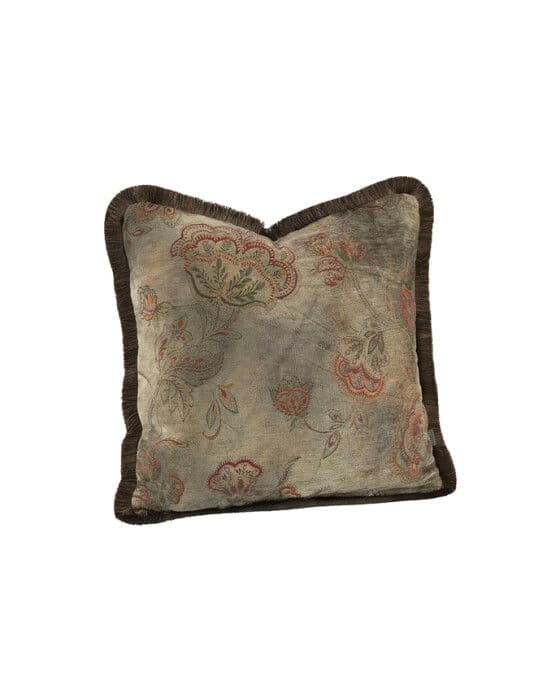 Miralago Flower -tyynynpäällinen hapsuilla taupe