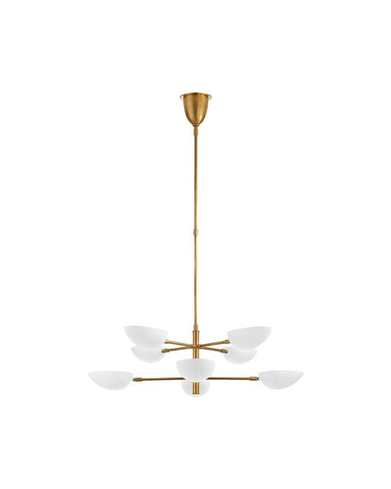 Graphic Large Two-Tier Chandelier Antique Brass