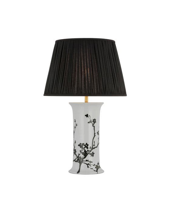 Mallory Table Lamp Black Twiggy/Black Linen Pleat