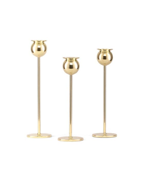 Tulppaanikynttilänjalka messinkisarja 3 kpl