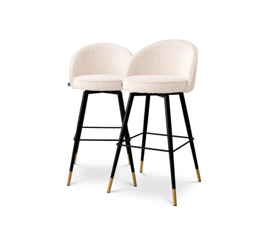 Cooper baarituoli bouclé cream 2-kpl