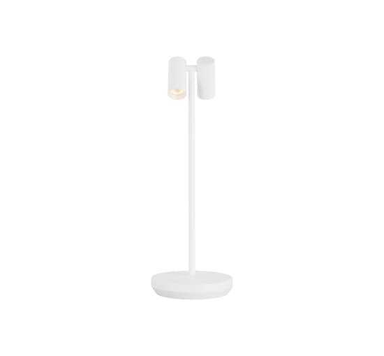 Doppia Accent Rechargeable Table Lamp Matte White