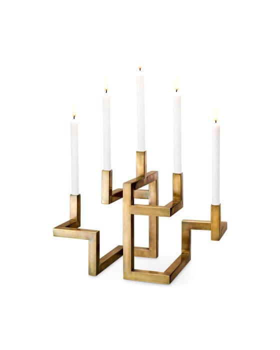 Skyline Candle Holder Vintage Brass