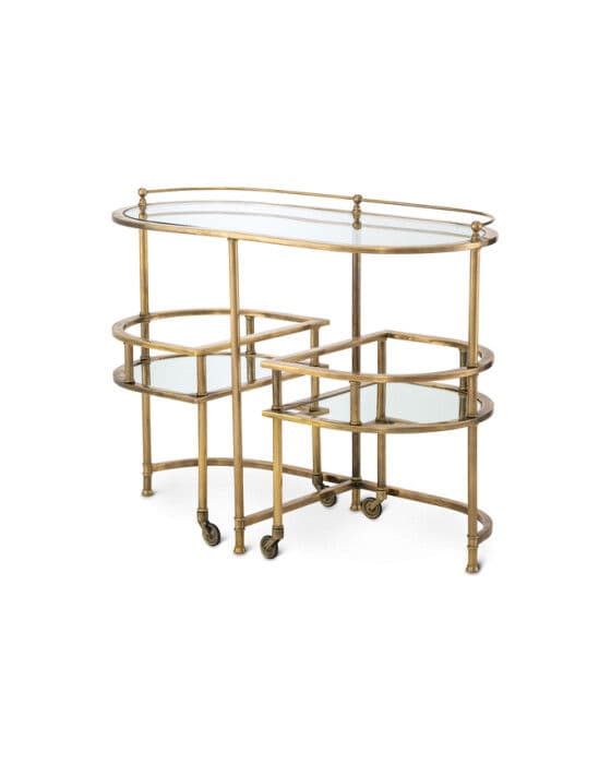 Lavalle juomavaunu antiikki messinki