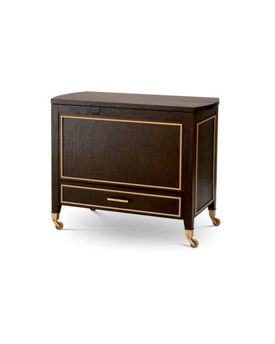 Galliano-tarjoiluvaunu, ruskea tammiviilu