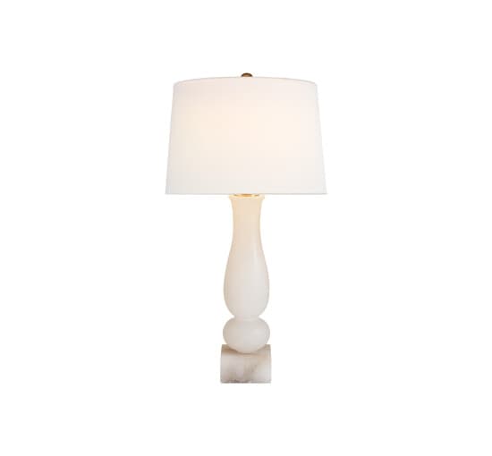 Contemporary Balustrade Table Lamp Alabaster/Linen