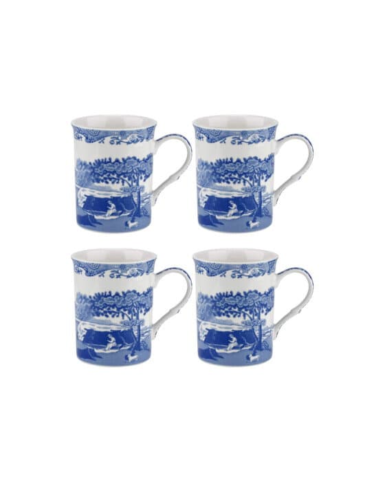 Blue Italian muki valkoinen/siniset 4 kpl