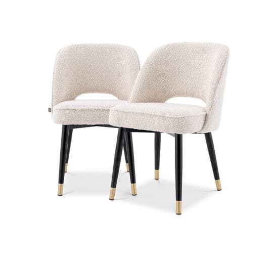 Cliff ruokatuolit bouclé cream 2 kpl