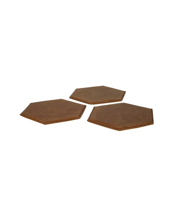 Travel Coaster Brown Set of 3