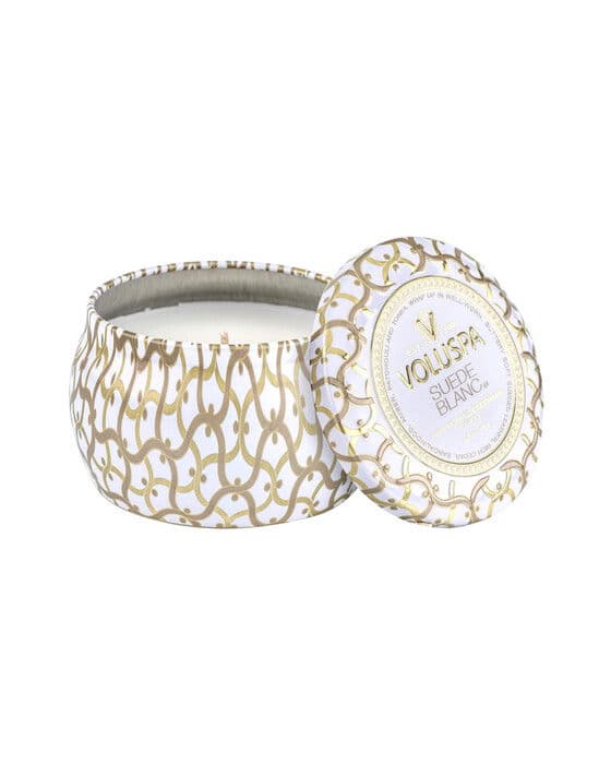 Suede Blanc, 1-Wick -tuoksukynttilä