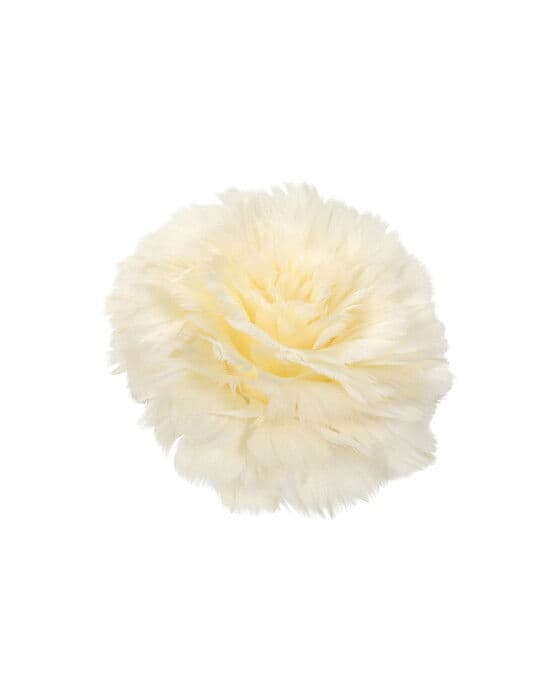 Feather flower clips ivory