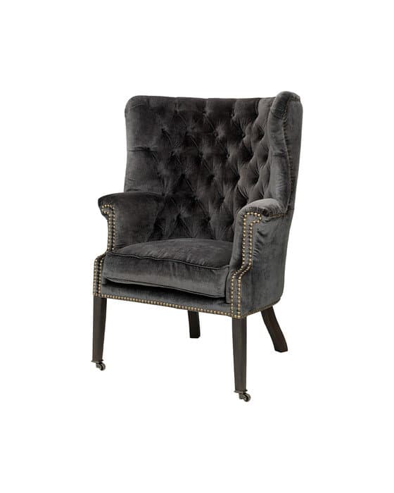 Churchtown-nojatuoli velvet dark grey