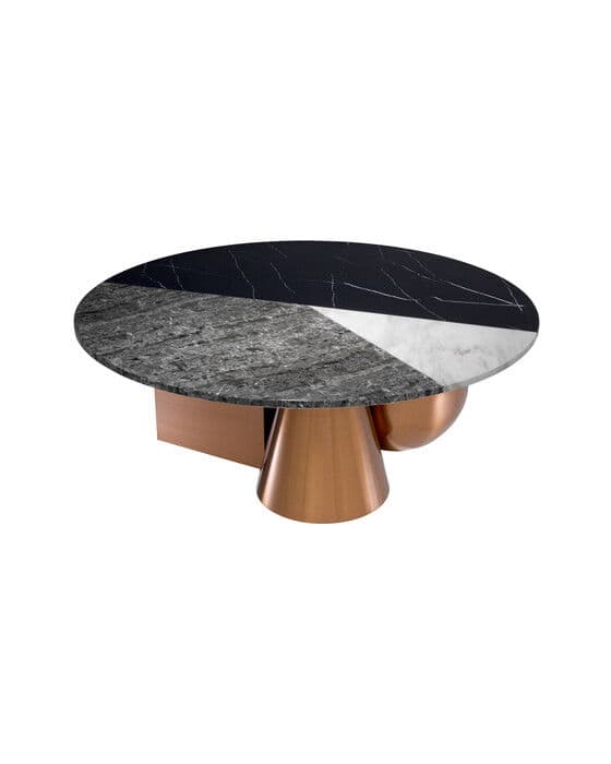 Tricolori sohvapöytän messinki