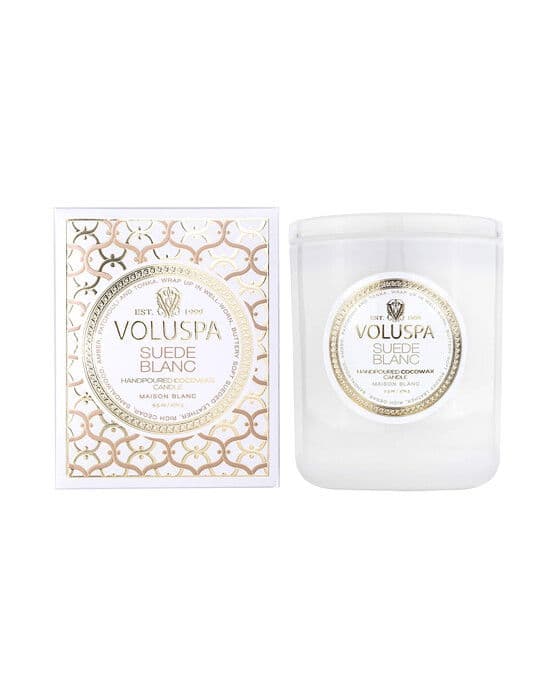 Suede Blanc Classic -tuoksukynttilä