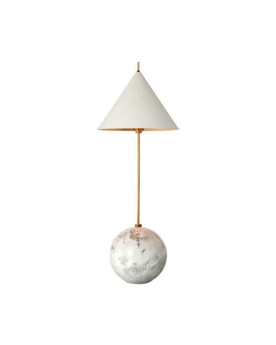 Cleo Orb Base Desk Lamp Antique Brass/white