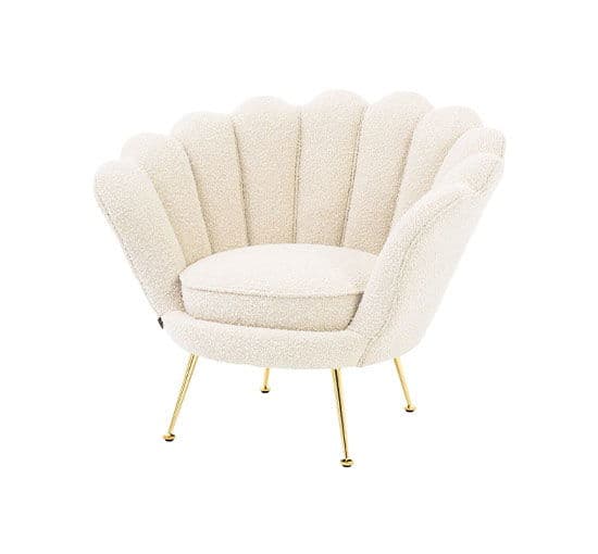 Trapezium-nojatuoli, bouclé cream