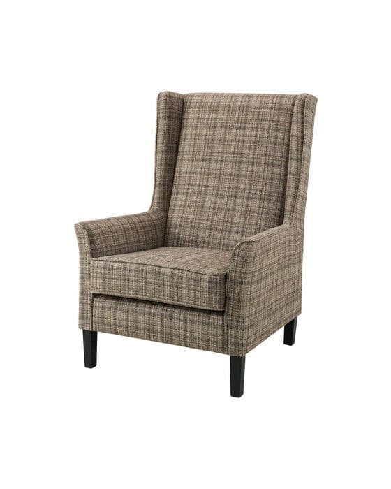 Rockwell Lounge Chair Callum Plaid Brown
