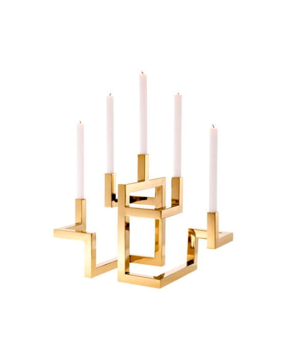 Skyline Candle Holder Brass Plated