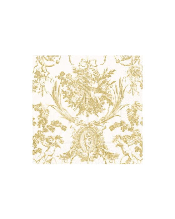 Romantic Toile -lautasliina kulta 20 kpl