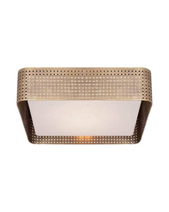 Precision Large Square Flush Mount Antique-Burnished Brass