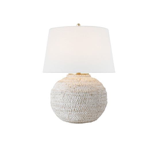 Avedon Small Table Lamp White Rattan